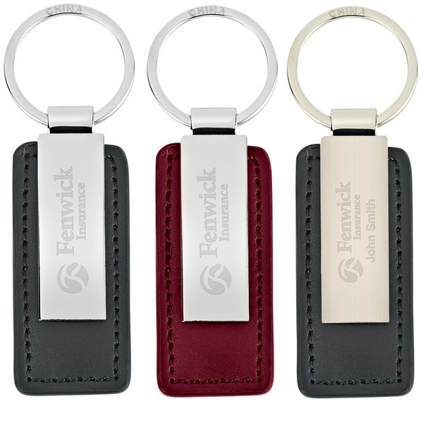 KH4790 Leatherette Key Tag With Custom Imprint